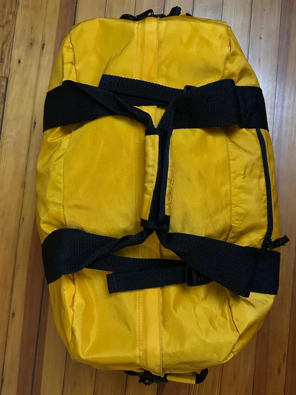 L.L. Bean Yellow and Black Nylon Duffel with Shoulder Strap - XL